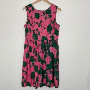 Boden A Simple Floral MIDI dress silk blend